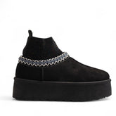 Europeon Union Women Black Chamois Half Boot #3256